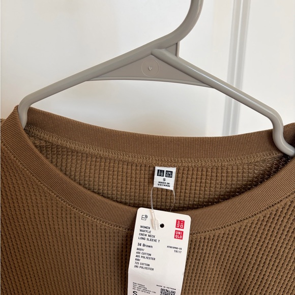 WOMEN WAFFLE CREW NECK LONG SLEEVE T-SHIRT - Picture 5 of 5